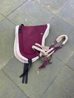 QHP Bordeaux rood halster met bont maat full, Dieren en Toebehoren, Ophalen of Verzenden, Zo goed als nieuw, Overige soorten