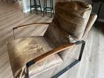 Lederen fauteuil (vintage look), 2 stuks, Huis en Inrichting, Fauteuils, Ophalen, 75 tot 100 cm, Zo goed als nieuw, Metaal