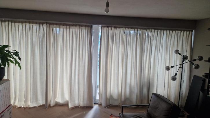 Meerdere gordijnen, Huis en Inrichting, Stoffering | Gordijnen en Lamellen, Gebruikt, 200 cm of meer, 200 cm of meer, Crème, Ophalen