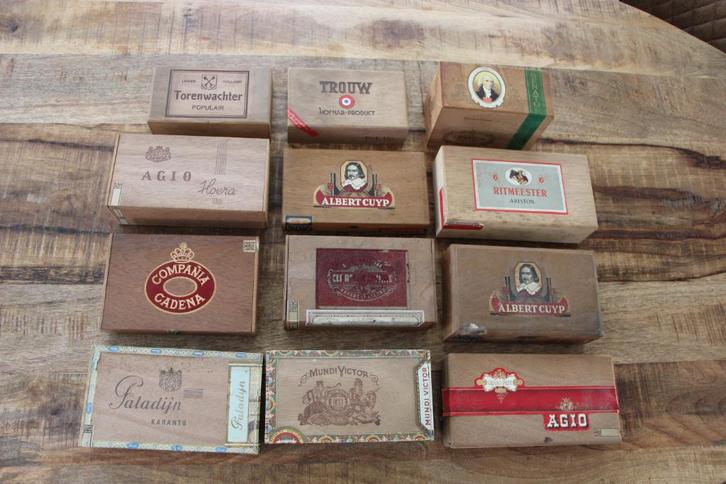 Sigarendozen, pijptabakblikken, lucifers en sigarenbandjes, Verzamelen, Rookartikelen, Aanstekers en Luciferdoosjes, Gebruikt