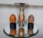 Vintage Onyx vaasje met 2 fraaie natuurstenen eieren, Huis en Inrichting, Overige kleuren, Aardewerk of Porselein, Ophalen of Verzenden