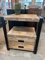 Magazijn leegverkoop ladekast Britt xxl mangohout metal zwar, Huis en Inrichting, Woonaccessoires | Overige, Nieuw, Ophalen of Verzenden