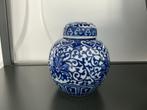 Brocante Blauw-Witte Gemberpot met Deksel, Ophalen of Verzenden