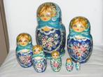 B6613 Prachtige turquoise matroesjka baboesjka 7delig, Verzamelen, Ophalen of Verzenden, Gebruikt