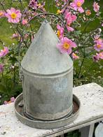 Brocante oud zinken waterbak voor vogeltjes (1), Antiek en Kunst, Ophalen of Verzenden