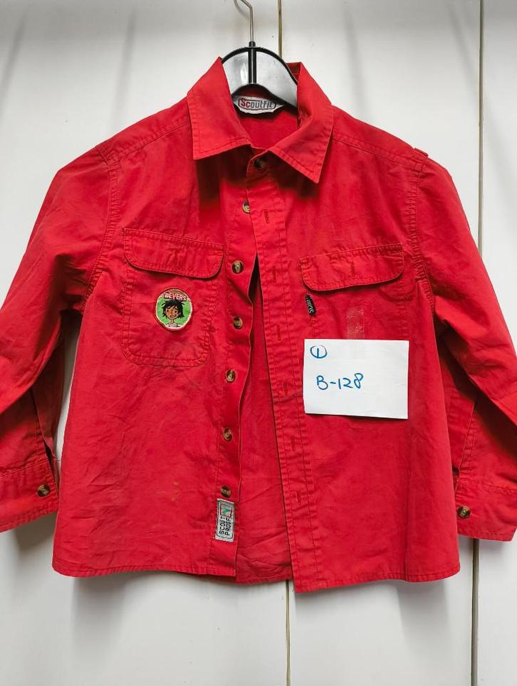 Bever blouse maat 128, Verzamelen, Scouting, Gebruikt, Kleding, Ophalen of Verzenden