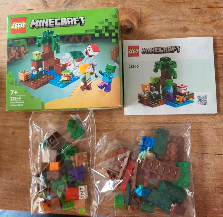 LEGO Minecraft 21240 Het Moerasavontuur - Compleet, Kinderen en Baby's, Speelgoed | Duplo en Lego, Zo goed als nieuw, Lego, Complete set