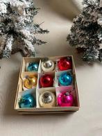 Oude kleine gekleurde uni kerstballen, Ophalen of Verzenden, Gebruikt