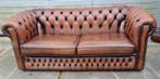 Nette Chesterfield bank bruin gevlamd + GRATIS BEZORGING, Chesterfield, Rechte bank, Leer, Ophalen of Verzenden