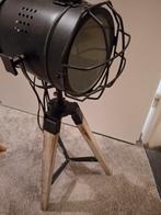 Industriële Lamp met Houten drie poot., Ophalen, Glas, Zo goed als nieuw, Minder dan 100 cm