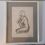 D. M. Morrison houtskool tekening in lijst studie tekening ?, Antiek en Kunst, Ophalen of Verzenden