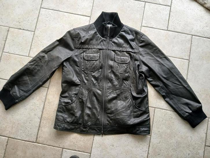 Hele mooie zwarte echt leren (soepel) jas maat xxl Cecil, Kleding | Dames, Jassen | Zomer, Gedragen, Maat 46/48 (XL) of groter