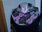 Denny Rose prachtige blouse/trui M zwart groen wit lila, Maat 38/40 (M), Denny Rose, Zwart, Ophalen of Verzenden