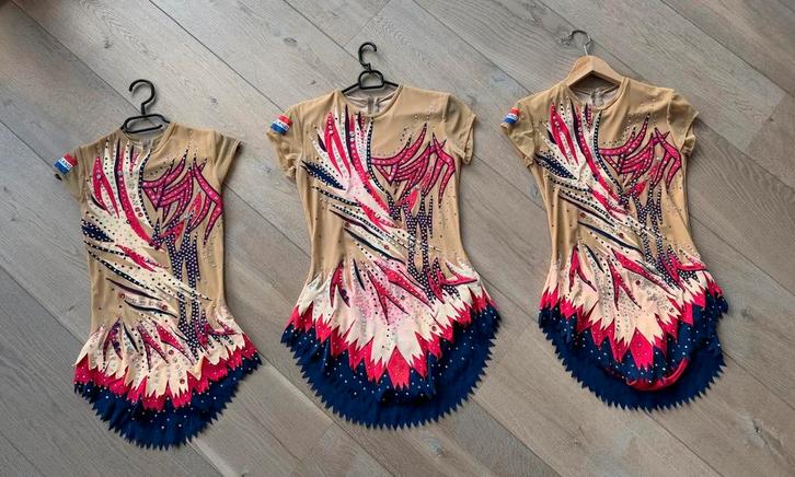 Trio acro pakjes te koop, Sport en Fitness, Turnen, Gebruikt, Turnpak(je), Kindermaat 122 t/m 140, Ophalen of Verzenden