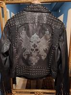 Leren jasje  biker  veel studs 44,46, Kleding | Dames, Zwart, Maat 42/44 (L), Ophalen of Verzenden, Zo goed als nieuw
