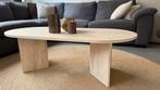 Ovale Salontafel Travertinlook, Huis en Inrichting, Tafels | Salontafels, Ophalen, Overige materialen, 100 tot 150 cm, 50 tot 100 cm