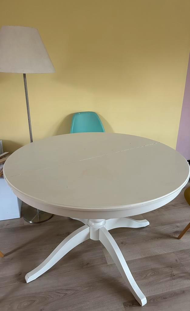 Ikea eettafel ingatorp 110/155, Huis en Inrichting, Tafels | Eettafels, Gebruikt, 100 tot 150 cm, Rond, Ophalen of Verzenden