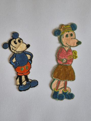Antiek zijdje Mickey en Mini Mouse jaar 1930 beschikbaar voor biedingen
