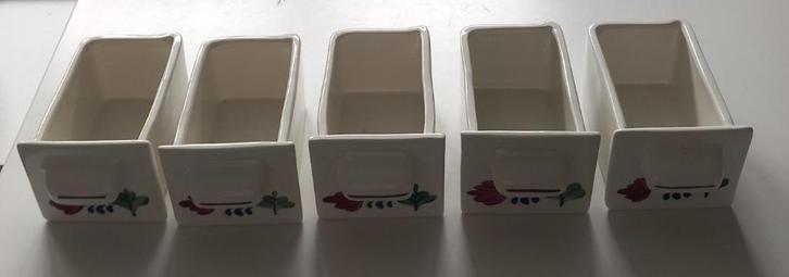 boerenbont 5 kleine laadjes, Huis en Inrichting, Keuken | Servies, Zo goed als nieuw, Overige typen, Boerenbont, Aardewerk, Ophalen of Verzenden