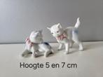 2 vintage / retro kattenbeeldjes / poezenbeeldjes, Ophalen of Verzenden, Zo goed als nieuw, Dier