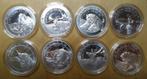 8 x1 oz zilver Ghana - Giants of the Ice Age - complete set, Ophalen, Zilver