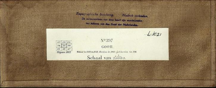Topografische kaart - Goor No 397 - Uitgave 1912, Boeken, Atlassen en Landkaarten, Gelezen, Landkaart, Nederland, 1800 tot 2000