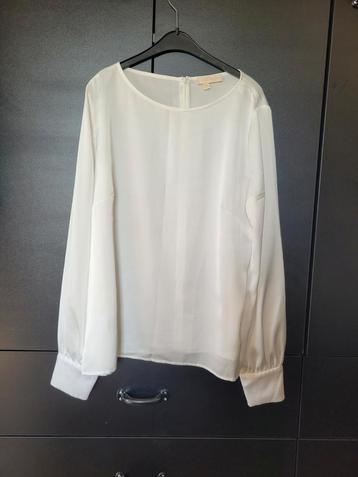Mooie roomwitte blouse satijn ladress la dress xl beschikbaar voor biedingen