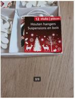 Houten kersthangers pinguïn sneeuwvlokken, Diversen, Kerst, Evora, Onbekend, Nieuw, Ophalen of Verzenden
