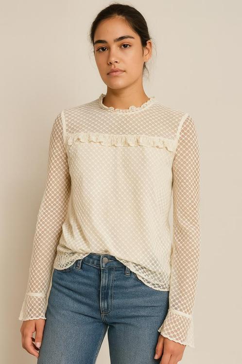 Sjieke creme kleur blousje maat M, Kleding | Dames, Blouses en Tunieken, Zo goed als nieuw, Ophalen of Verzenden