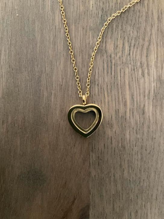 Goudkleurige Ashanger met Ketting en trechter - RVS, Sieraden, Tassen en Uiterlijk, Kettingen, Nieuw, Overige materialen, Goud