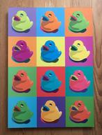 POP Art vintage poster badeendje, Warhol stijl 90's, 50x70cm, Gebruikt, 50 tot 75 cm, Ophalen of Verzenden, Print