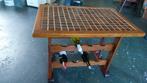 Wijntafel, Huis en Inrichting, Tafels | Bijzettafels, Ophalen, Gebruikt, Rechthoekig, 60 cm of meer