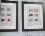 Borduurpatroon  3 x  Merklap  Vlaggen  nr 9962, Hobby en Vrije tijd, Borduren en Borduurmachines, Verzenden, Nieuw, Handborduren