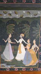 Vintage/India/Schilderij/Zijde/Doek, Antiek en Kunst, Ophalen of Verzenden