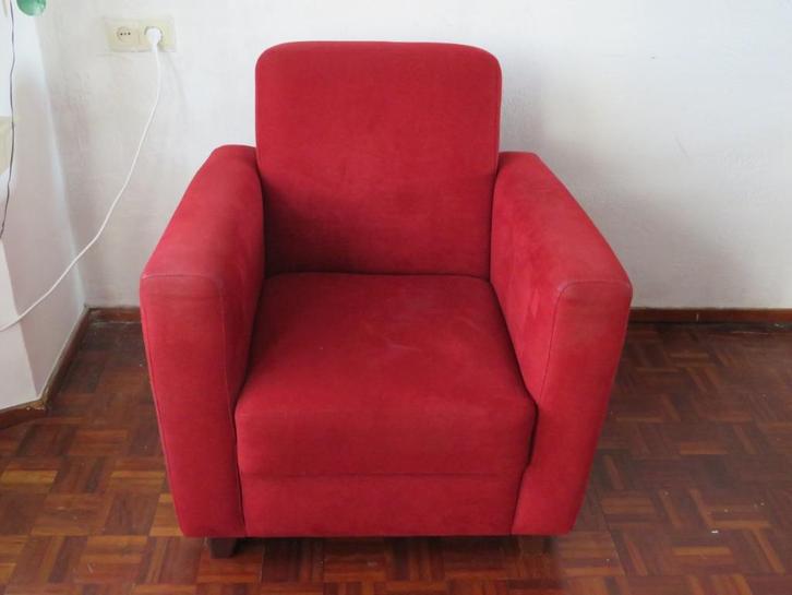 Rode Fauteuil, Huis en Inrichting, Fauteuils, Gebruikt, Stof, 50 tot 75 cm, 75 tot 100 cm, Ophalen
