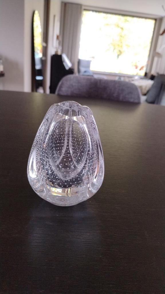 Vintage Leerdam 'Beukennootje' Vaasje 12 cm., Huis en Inrichting, Woonaccessoires | Vazen, Zo goed als nieuw, Overige kleuren