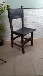Vintage Spaanse Brutalist Stoel Tuigleer, Ophalen, Gebruikt, By-henk.nl, Bruin