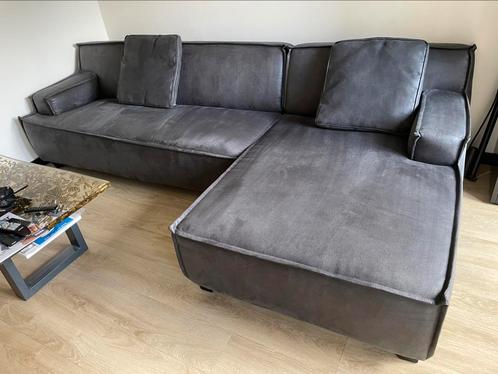 Hoekbank troubadour zwart/grijs, Huis en Inrichting, Banken | Sofa's en Chaises Longues, Zo goed als nieuw, Vierpersoons of meer