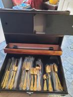 Bestekset cassette hout Orleans 40 delig verguld, Ophalen of Verzenden, Zo goed als nieuw, Rvs of Chroom, Bestekset