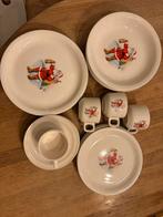 Kerstservies met vrolijke kerstman, Ophalen, Gebruikt, Overige stijlen, Aardewerk