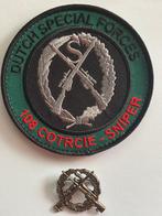 KCT sniper badge COTR CIE 108 & sniper speld, Verzenden, Landmacht, Nederland, Kleding of Schoenen