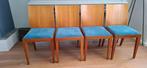 Dutch Design - Vintage - Arco Flex - 4 stoelen met alcantara, Huis en Inrichting, Stoelen, Gebruikt, Blauw, Design - Dutch Design - Vintage - modern - eetkamerstoel