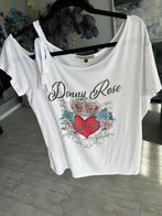 Denny Rose , off shoulder shirtje met strass, zgan, L, Maat 38/40 (M), Denny Rose, Wit, Ophalen of Verzenden