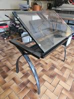 Tekentafel met glazen blad, Ophalen, Zo goed als nieuw