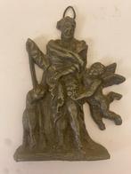 Antieke Religieuze Hanger Heilige met Kind Tin Rochus., Antiek en Kunst, Antiek | Religie, Ophalen of Verzenden