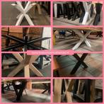 eettafel eiken bladen boomstam ovaal rond, 100 tot 150 cm, Ophalen of Verzenden, Metaal, Minder dan 50 cm