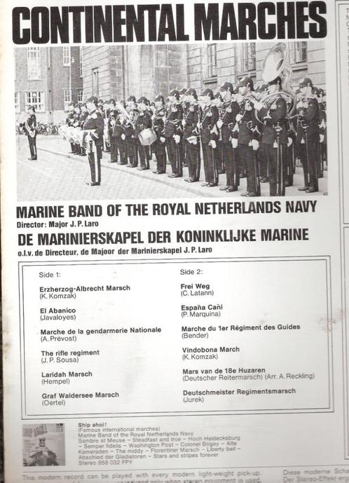Mariniers Koninklijke Marine-Continental Marches -LP HAFABRA, Verzamelen, Militaria | Algemeen, Marine, Nederland, Ophalen of Verzenden
