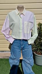 Pull&bear colour block cropped shirt in multi colours Maat M, Maat 38/40 (M), Overige kleuren, Nieuw, Ophalen of Verzenden