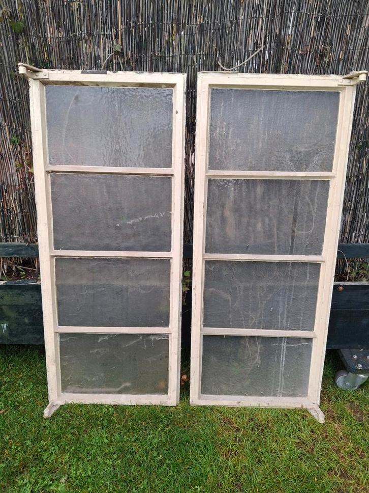 Stalen jaren 30 kozijnen met glas, Doe-het-zelf en Verbouw, Deuren en Horren, Binnendeur, Minder dan 200 cm, Glas, Ophalen