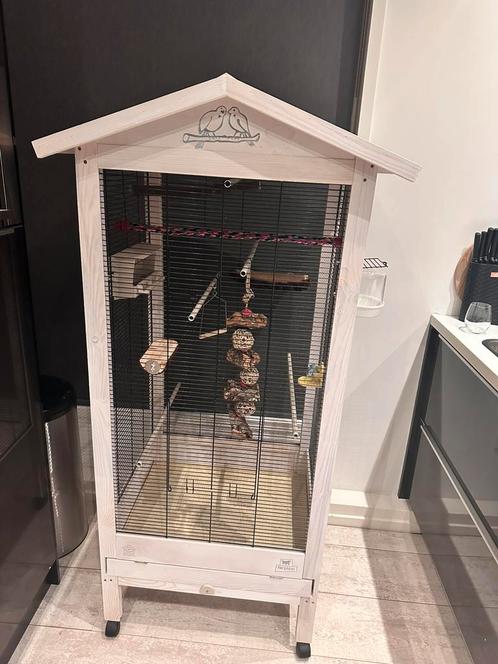 TEAB Ferplast voliere wit+ accessoires 165 x 84,5 x 65,5 cm, Dieren en Toebehoren, Vogels | Hokken en Kooien, Zo goed als nieuw